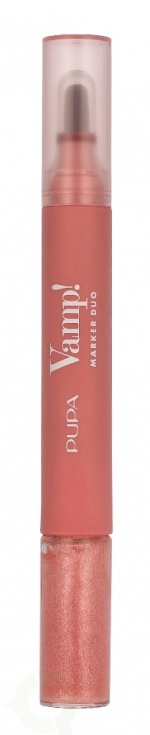 Pupa Milano Pupa Vamp! Marker Duo 4 ml #002 Frozen Rose / lip marker 1,4ml / lip gloss 2,6ml