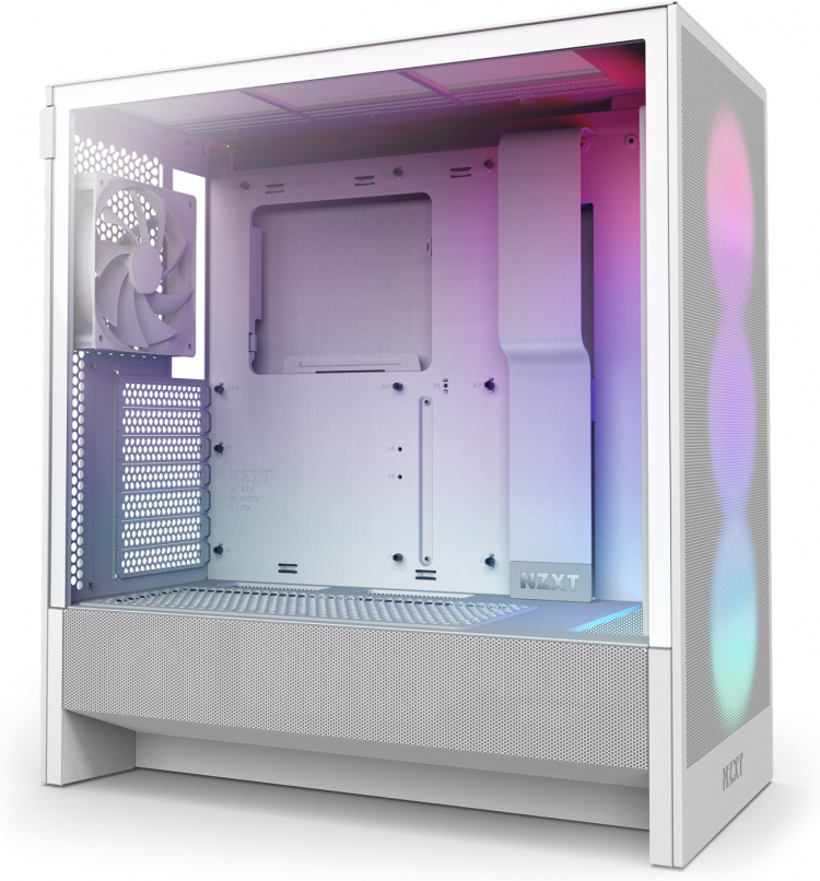 NZXT H5 Flow RGB (2024) ATX-kotelo ikkunalla, valkoinen