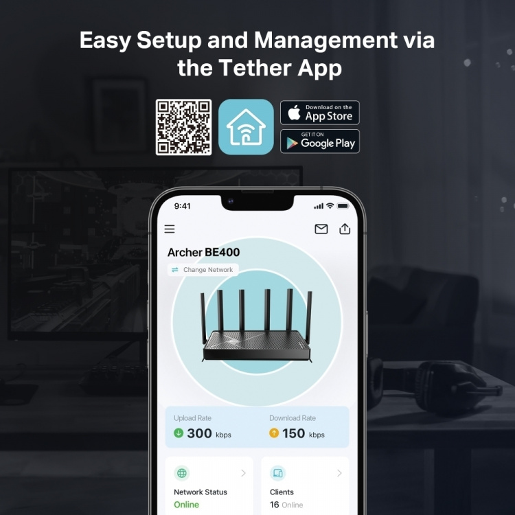 TP-Link Archer BE400 Dual-Band WiFi 7 -reititin
