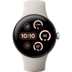 Google Pixel Watch 3 WiFi -älykello, 41 mm, Porcelain / Polished Silver