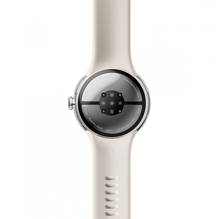 Google Pixel Watch 3 WiFi -älykello, 41 mm, Porcelain / Polished Silver