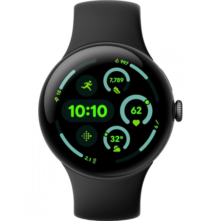 Google Pixel Watch 3 LTE -älykello, 45 mm, Obsidian / Matte Black