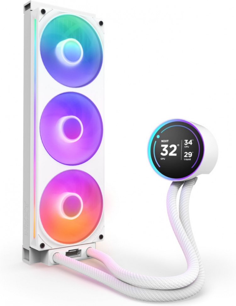 NZXT Kraken Elite RGB 360 (2024) -nestejäähdytysjärjestelmä, valkoinen