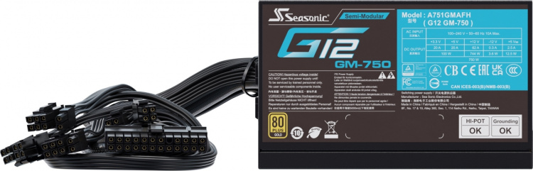 Seasonic G12 GM-750 (2024) ATX -virtalähde, musta, 750 W