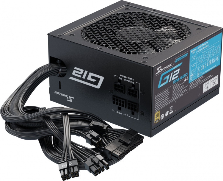 Seasonic G12 GM-650 (2024) ATX -virtalähde, musta, 650 W