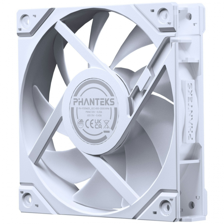 Phanteks M25 Gen2 120 mm PWM DRGB Reverse tuuletin, valkoinen