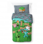 BrandMac Vuodevaatteet – Aikuisten koko 140 x 200 cm – Minecraftin eläimet ja mobit (1029637)