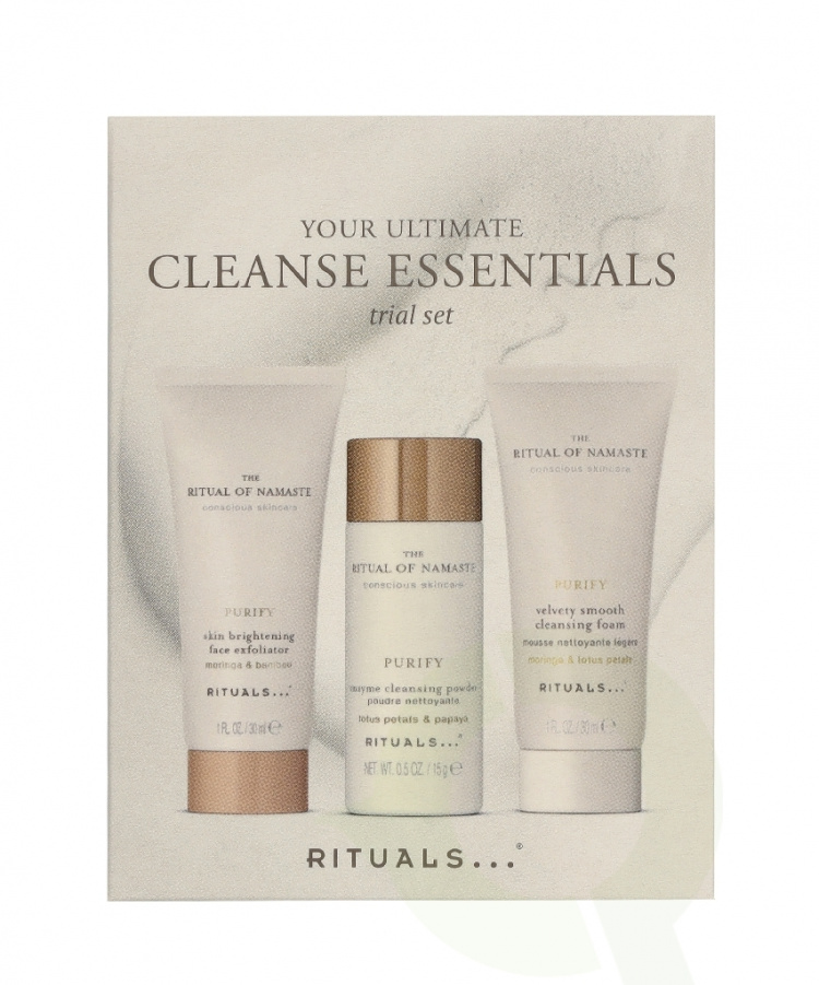 Rituals Namaste Set 75 ml Skin Brightening Face Exfoliator 30ml/Velvety Smooth Cleansing Foam 30ml/Enzyme Cleansing Powder 15gr