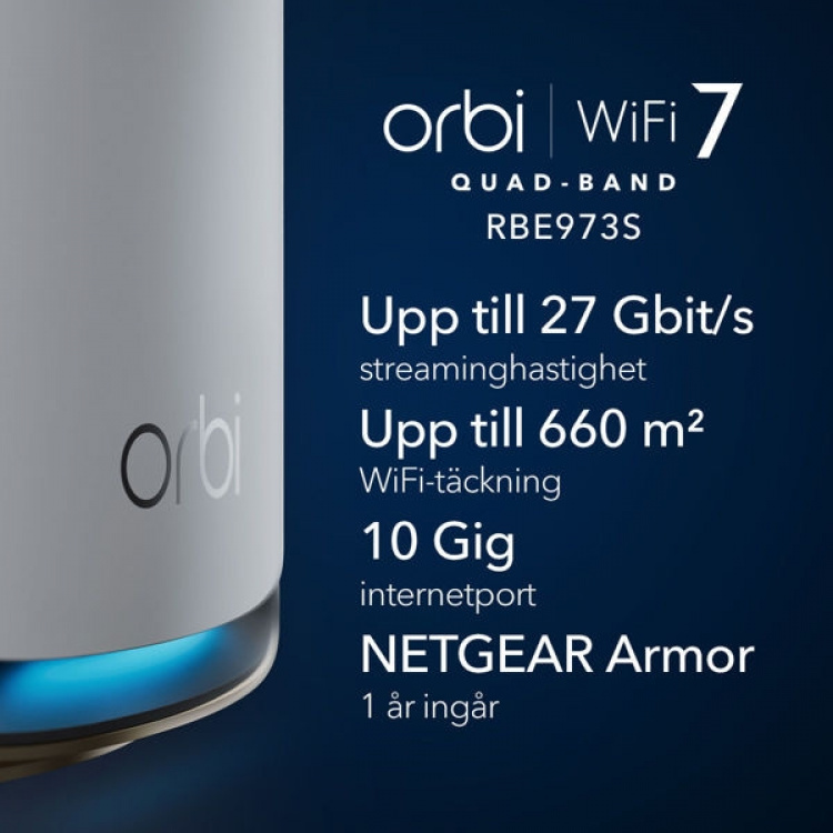 Netgear Router Orbi 970 WiFi 7 Mesh system 3-Pack (RBE973S) - White Netgear