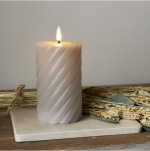 Star Trading Blockljus Flamme Swirl 064-26 grå Star Trading