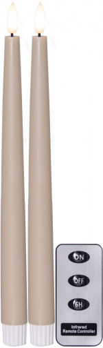 Star Trading LED-Antikljus 2p. FlammeSlim beige Star Trading