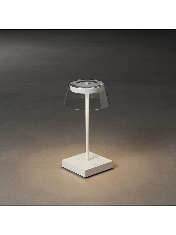 Konstsmide Bordslampa Scilla vit USB Konstsmide