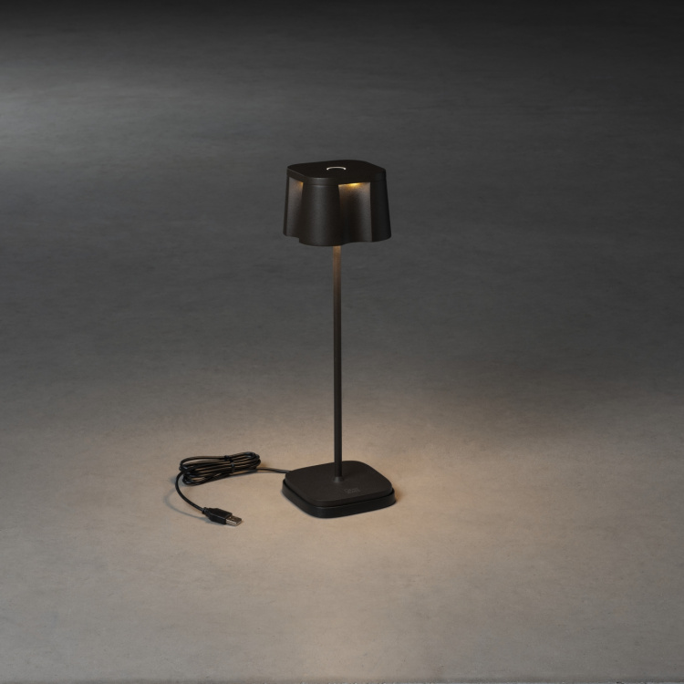 Konstsmide Bordslampa Nice svart USB Konstsmide