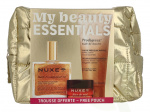 Nuxe My Beauty Essentials Set 165 ml Huile Prodigieuse Or 50ml/Nuxe Prodigieux Precious Scented Shower Gel 100ml/Reve De Miel Lip Balm 15gr/Pouch