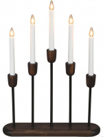 Konstsmide Elljusstake 5-arm 3939-670 Svart/valnöt 5 LED Konstsmide