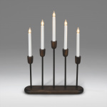 Konstsmide Elljusstake 5-arm 3939-670 Svart/valnöt 5 LED Konstsmide