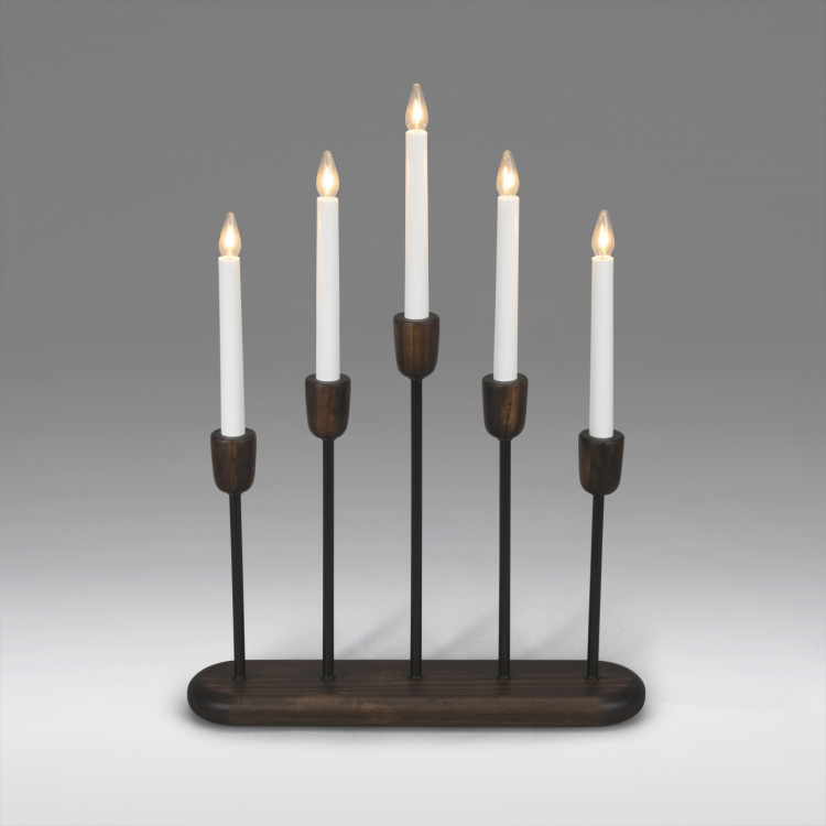 Konstsmide Elljusstake 5-arm 3939-670 Svart/valnöt 5 LED Konstsmide
