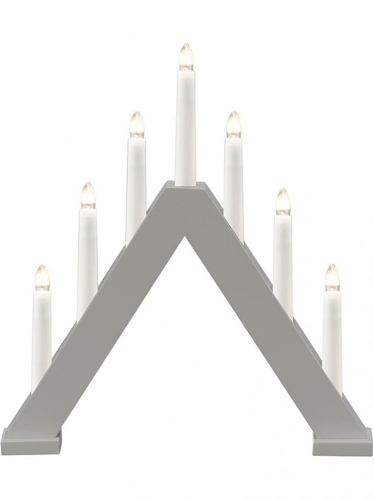 Konstsmide Elljusstake 7-arm 3930-305 7 ljus trä grå Konstsmide