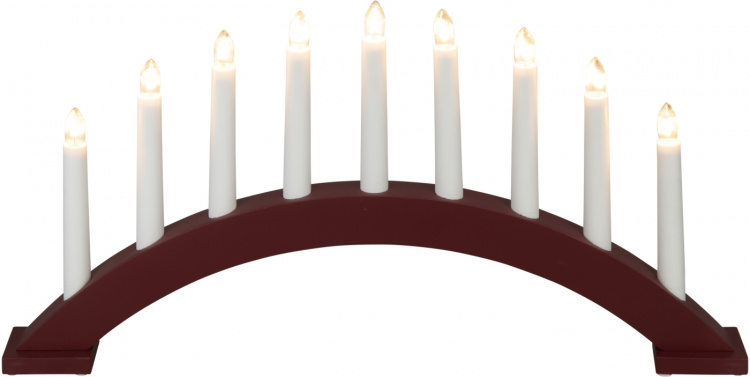 Konstsmide Elljusstake 3938-520 Matt mörkröd 9 ljus Konstsmide